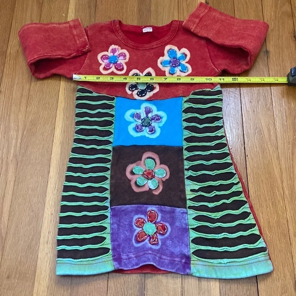 Nepal Made Bohemian Style Embroidered Tie-Dye Dress